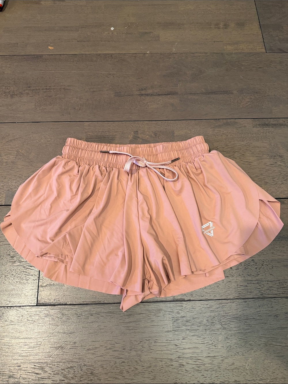 Women's Dusty Pink Athletic Ruffle Shorts